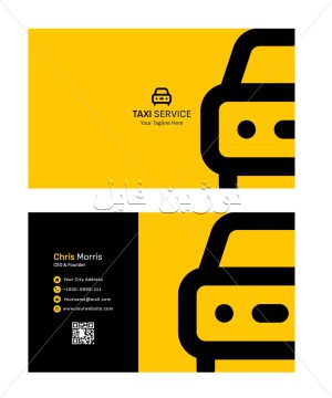 طرح کارت ویزیت تاکسی لایه باز برای فتوشاپ