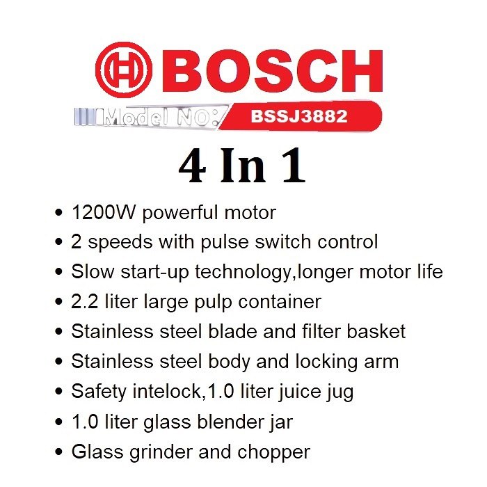 غذاساز چهار کاره Bosch BSSJ3882